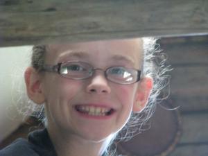 Thing 1 in the loft, reading of course!