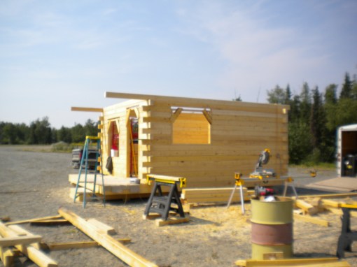 Adding roof support beams.