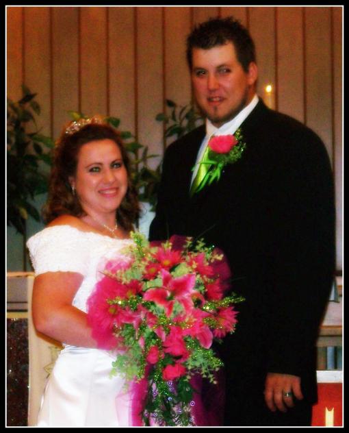 On their wedding day.