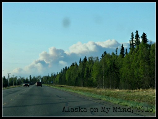 The smoke cloud as seen from the north side of Kenai.