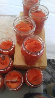 Photo Credit: Niki P. Salmon in jars.