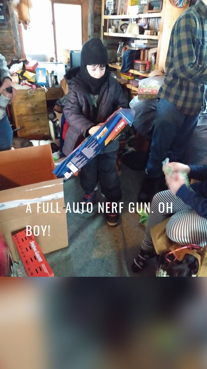 A full auto nerf gun. Oh boy!