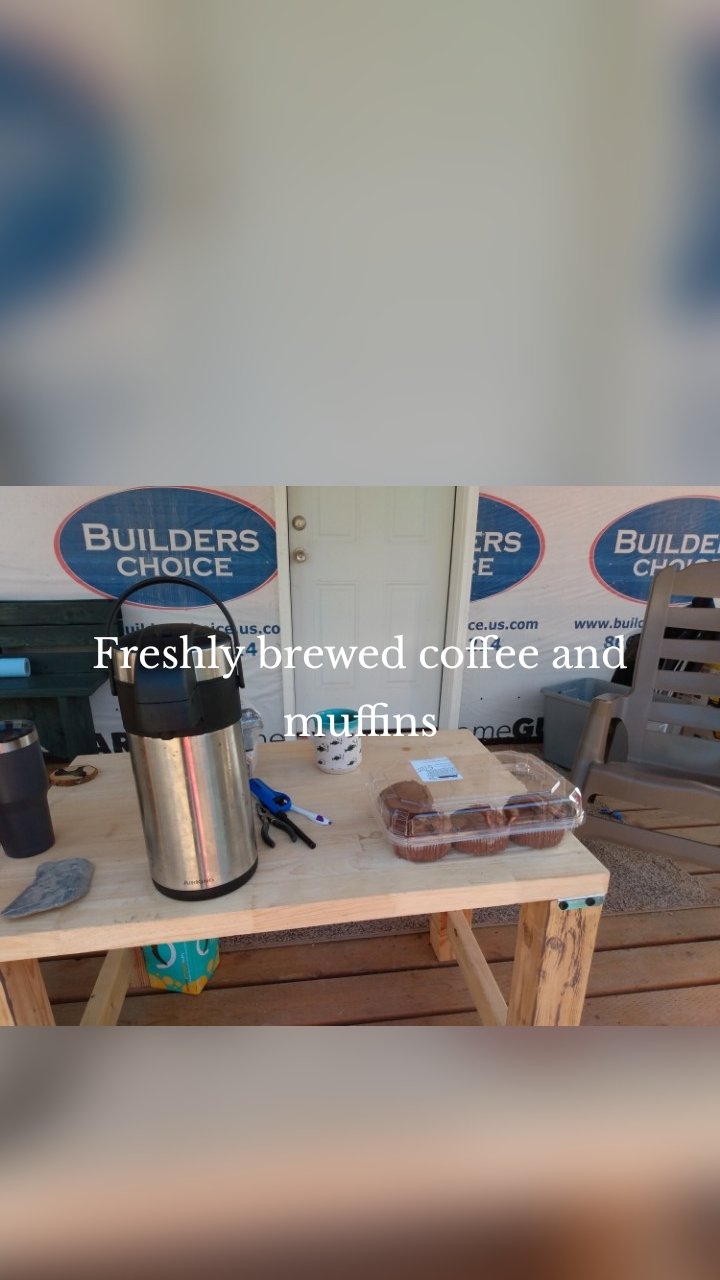 Freshly brewed coffee and muffins
