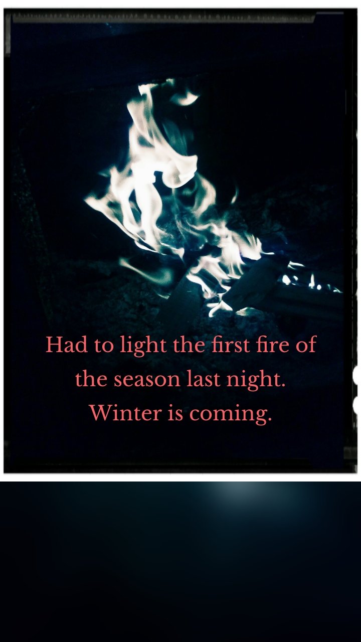 Had to light the first fire of the season last night. Winter is coming.