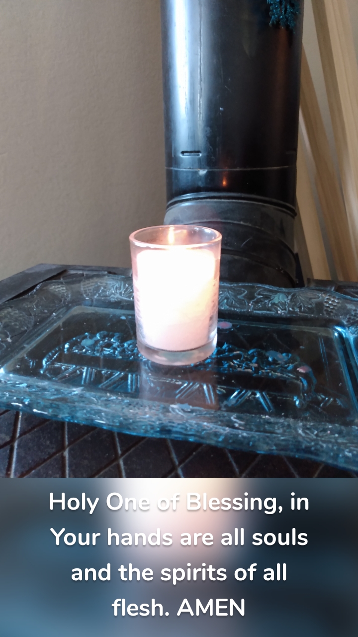 







 

Holy One of Blessing, in Your hands are all souls and the spirits of all flesh. AMEN