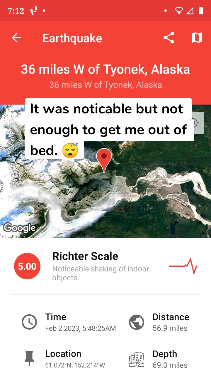 It was noticable but not enough to get me out of bed. 😴