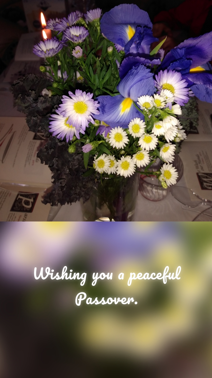 Wishing you a peaceful Passover.
