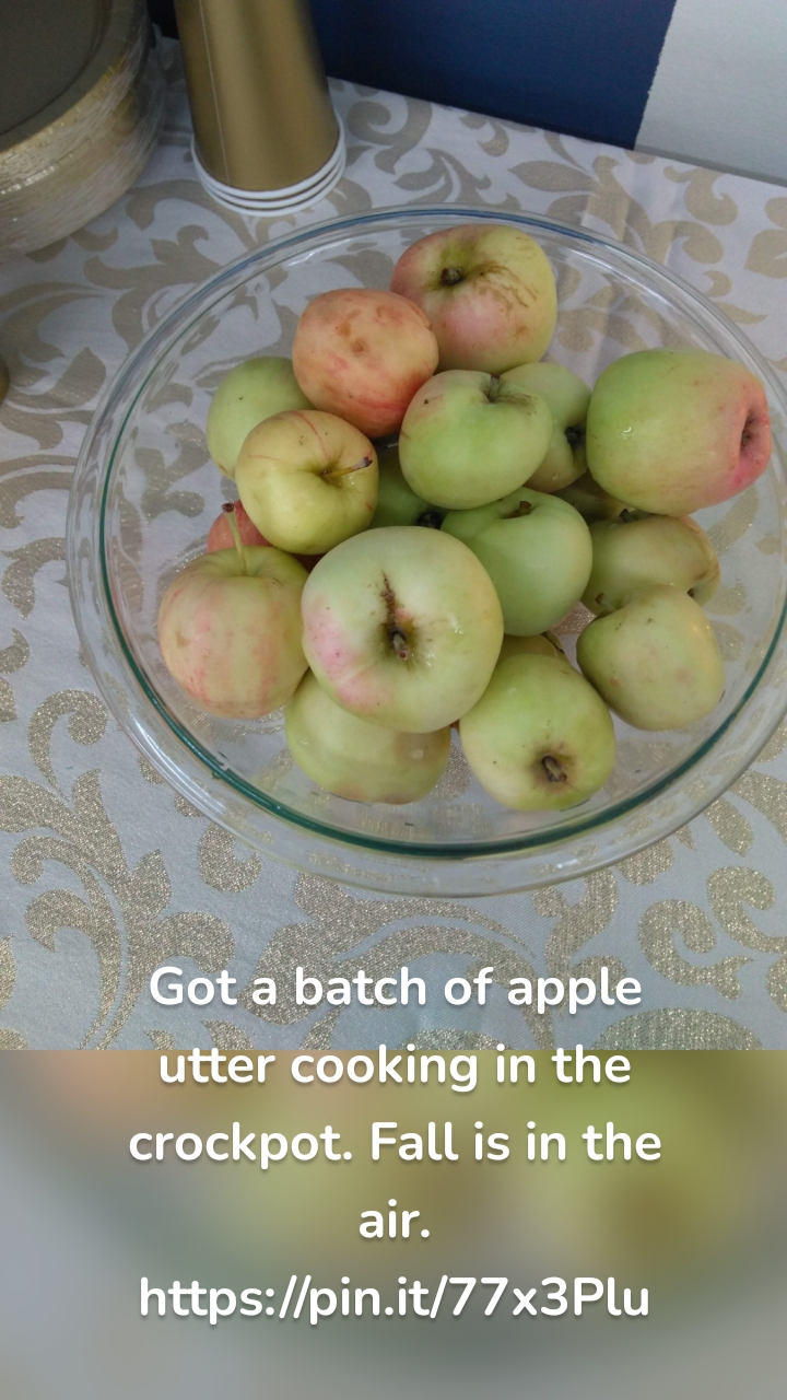 Got a batch of apple utter cooking in the crockpot. Fall is in the air. https://pin.it/77x3Plu
