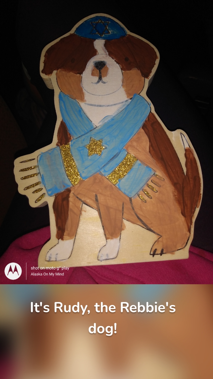 It's Rudy, the Rebbie's dog!